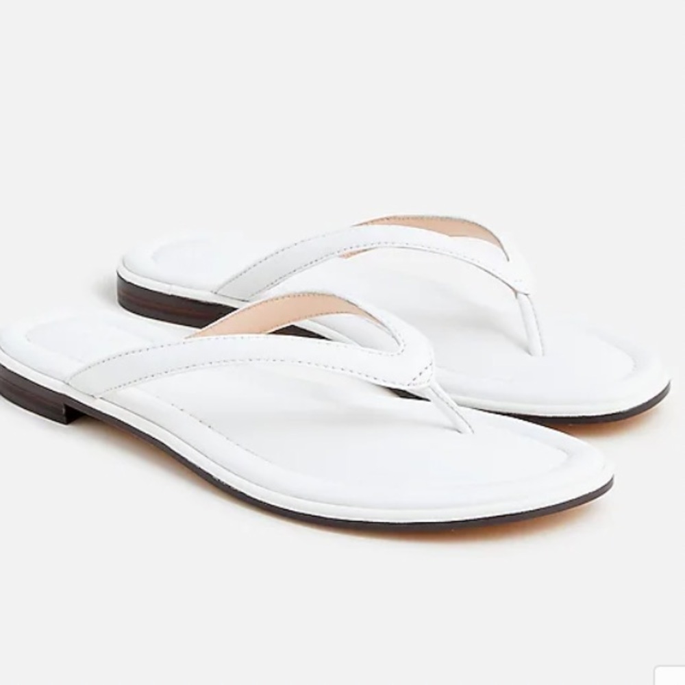 J. Crew Menorca Padded Thong Sandals In Leather